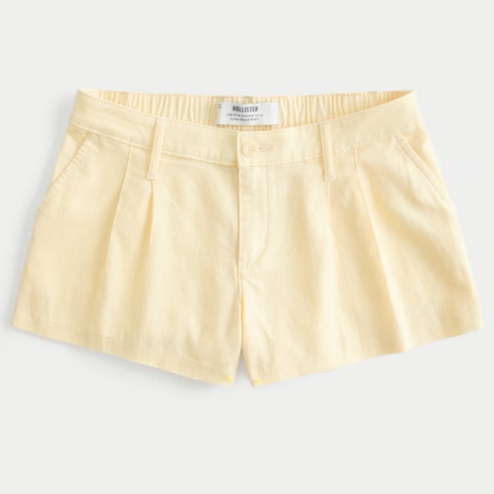 Hollister Yellow Linen Shorts